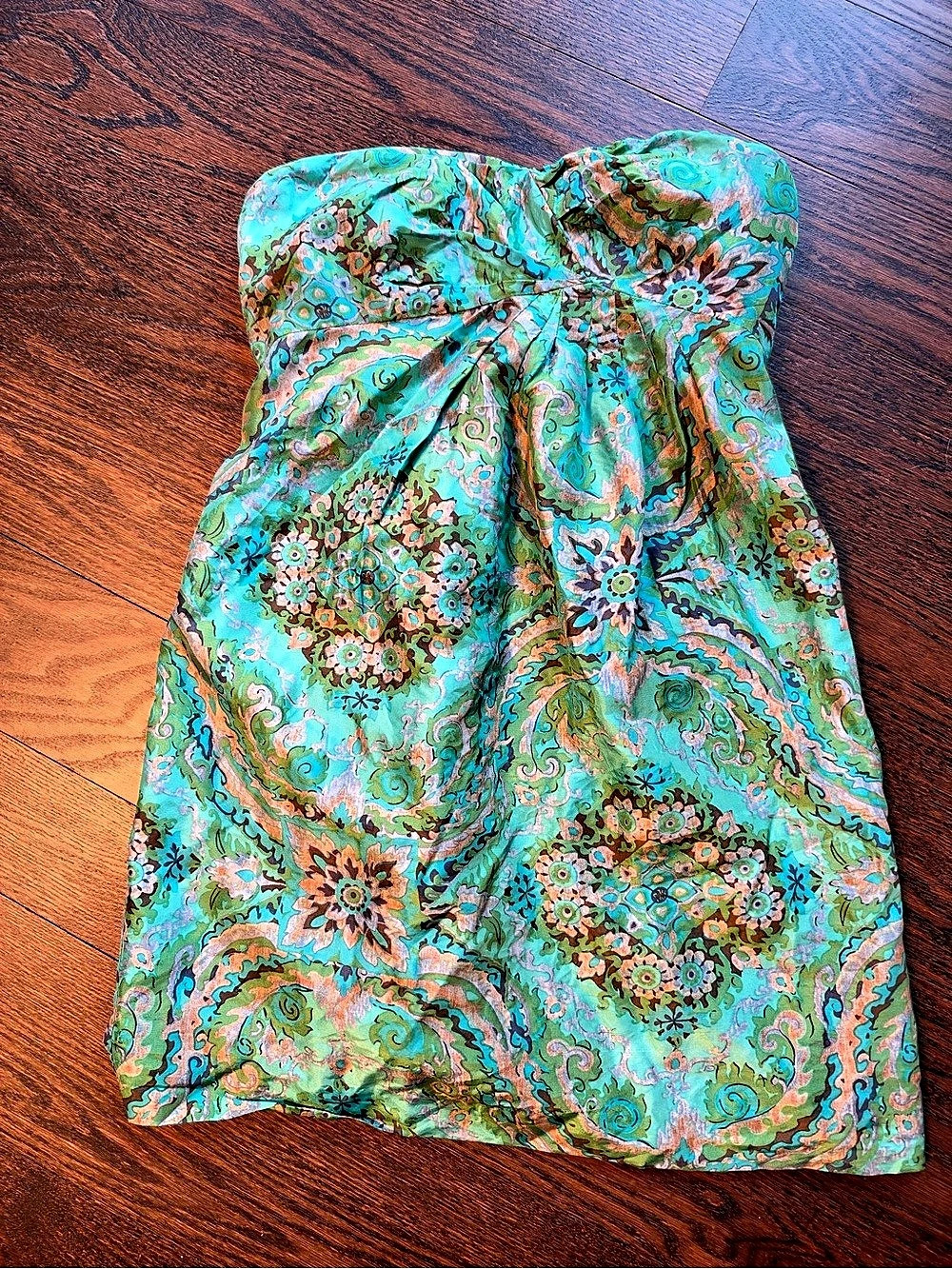 J.Crew Paisley silk strapless dress  8